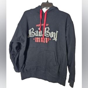Bad Boy Vintage Y2K Black Hoodie with Red Accents Approximately Size XL